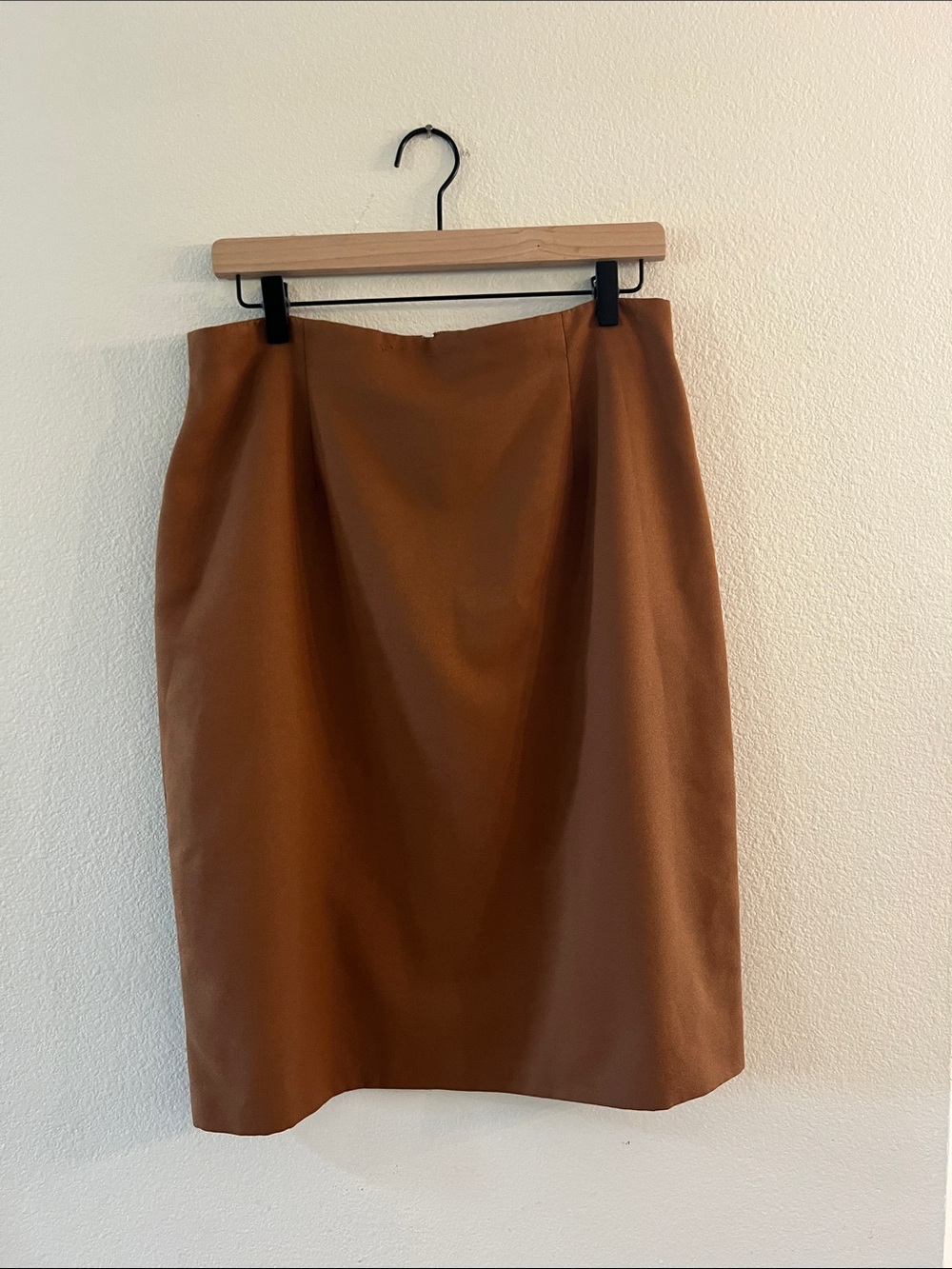 Spiegel Tan Brown Faux Leather Pencil Skirt